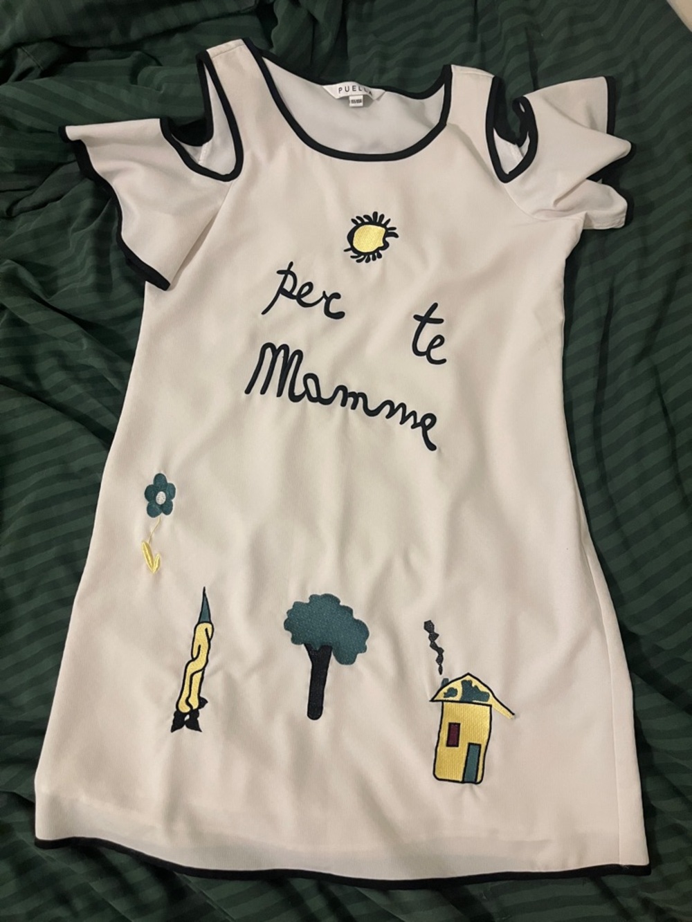 Italian dress (S) with appliqué